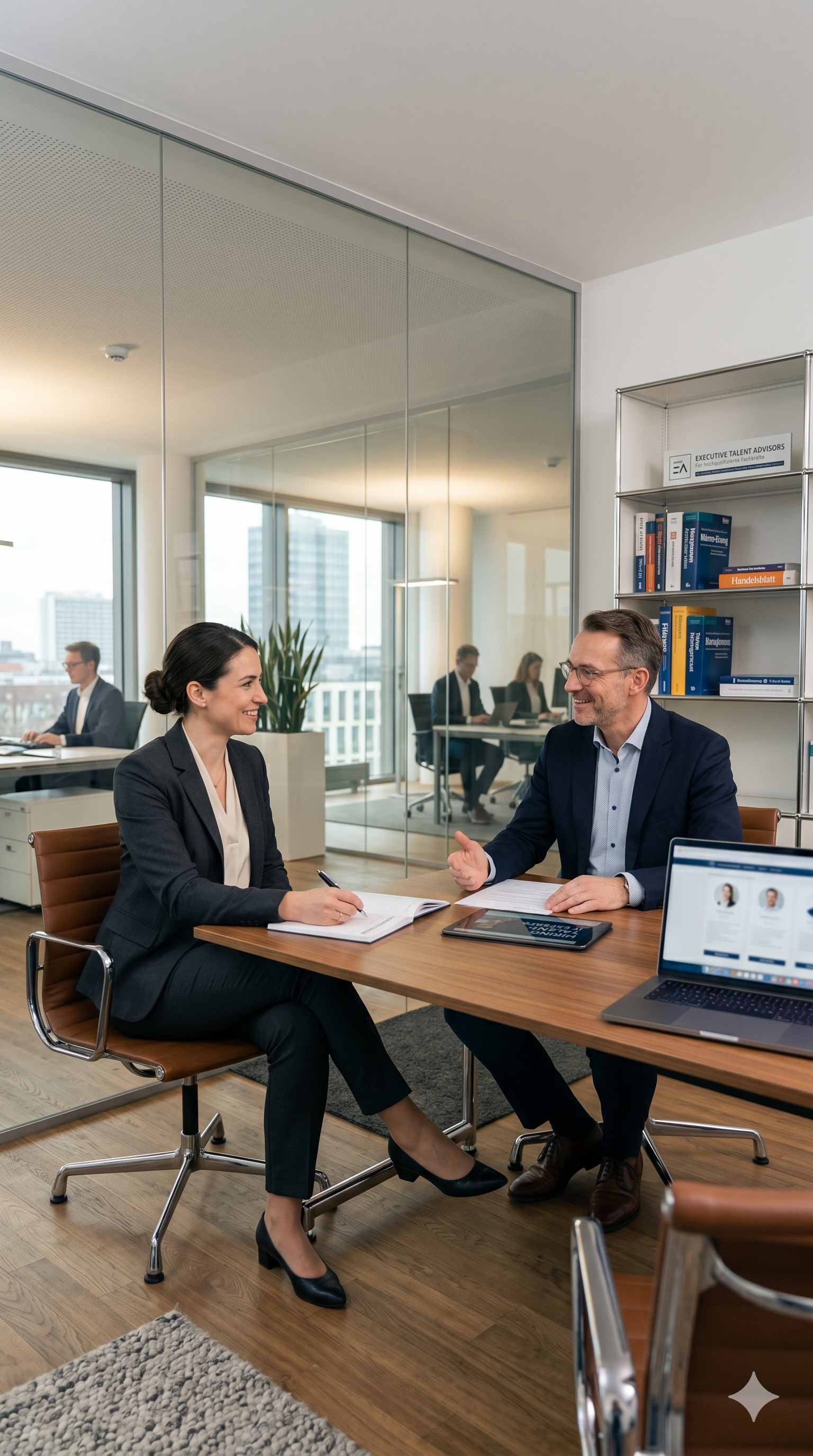 Focused professional man in a tailored dark suit